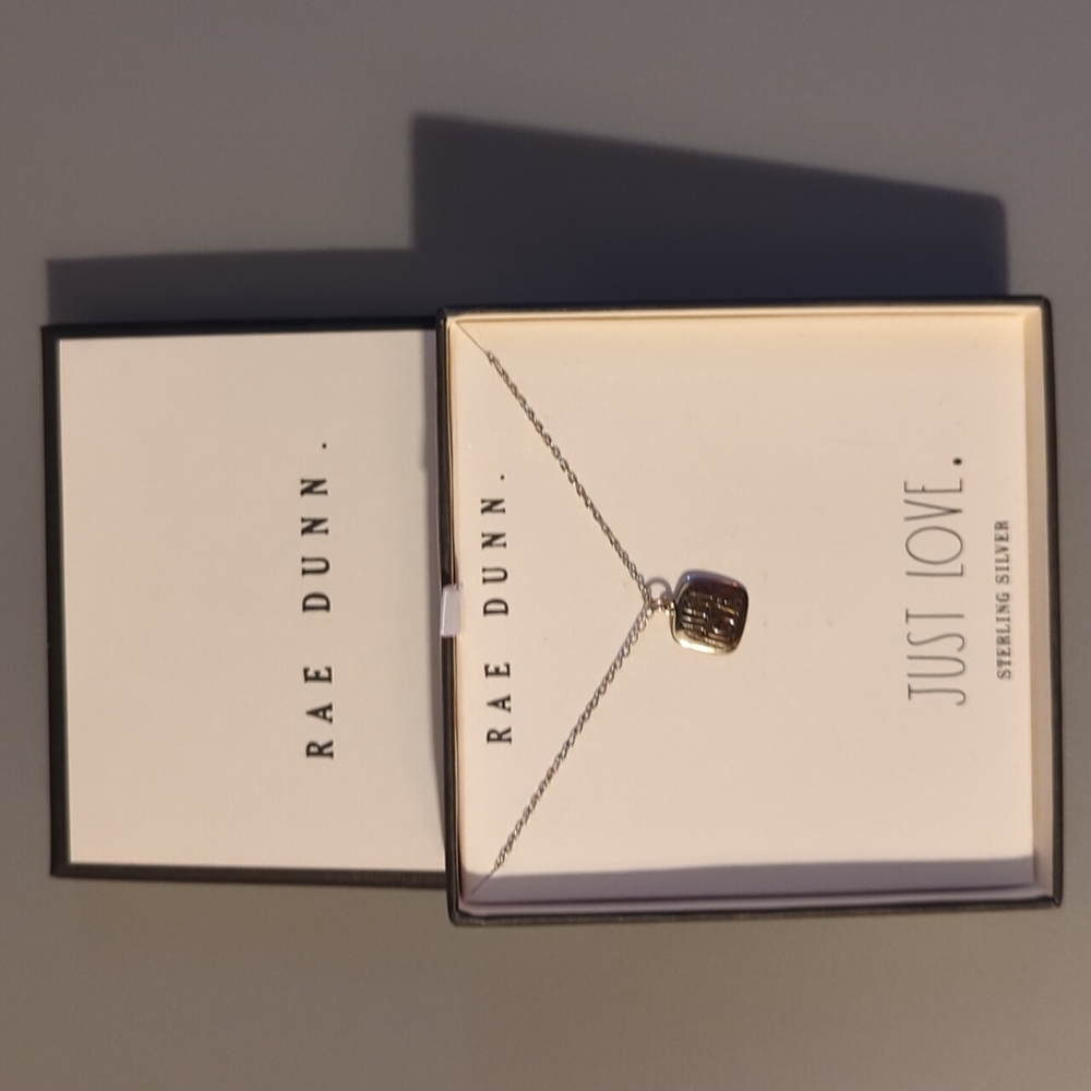 Rae Dunn JUST LOVE Sterling Silver Necklace Sterling Silver Gift Box